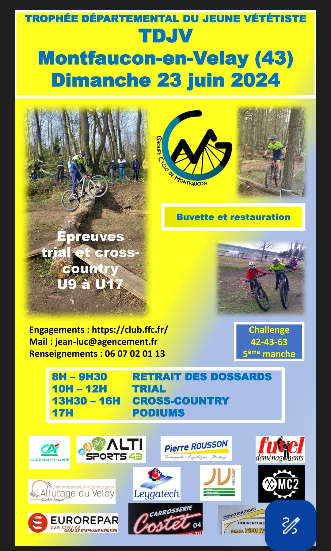 TDJV Montfaucon ( XCO et trial ) 5ème manche du trophée 42 43 63 (U9-U17)